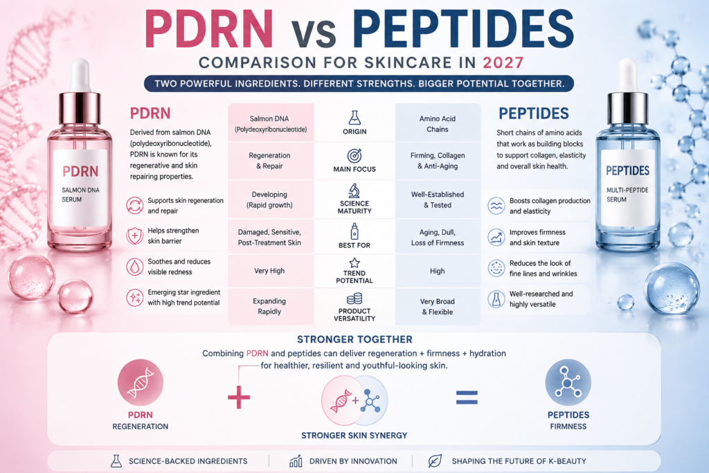 PDRN vs peptides comparison for skincare 2027