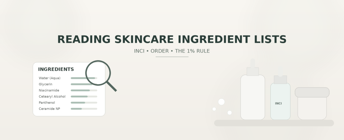 How to Read a Skincare Ingredient List in 2027: INCI Order, the 1% Rule & Marketing Traps
