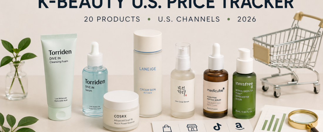 K-Beauty U.S. Price Tracker 2026: What 20 Products Reveal Across Sephora, TikTok & Brand Stores